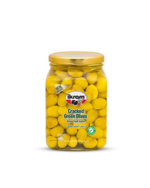İKRAM YEŞİL ZEYTİN KIRMA 900 GR CAM