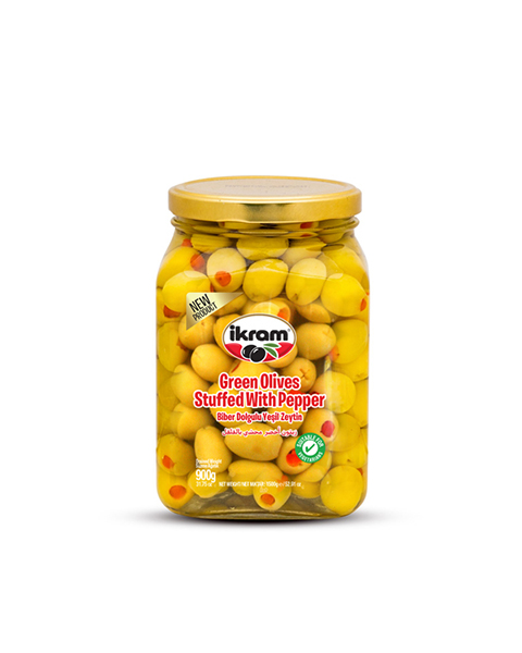 İKRAM YEŞİL ZEYTİN BİBERLİ 900 GR CAM
